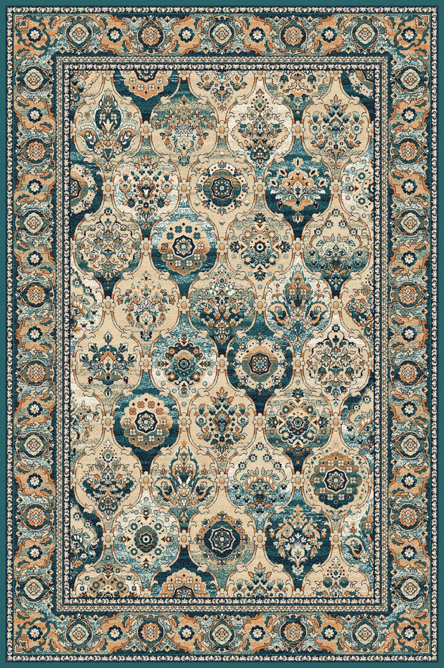 Agnella Isfahan FORENZA Emerald Rug measuring 133cm x 180cm with bound edging &amp; Free Delivery. - £400.00