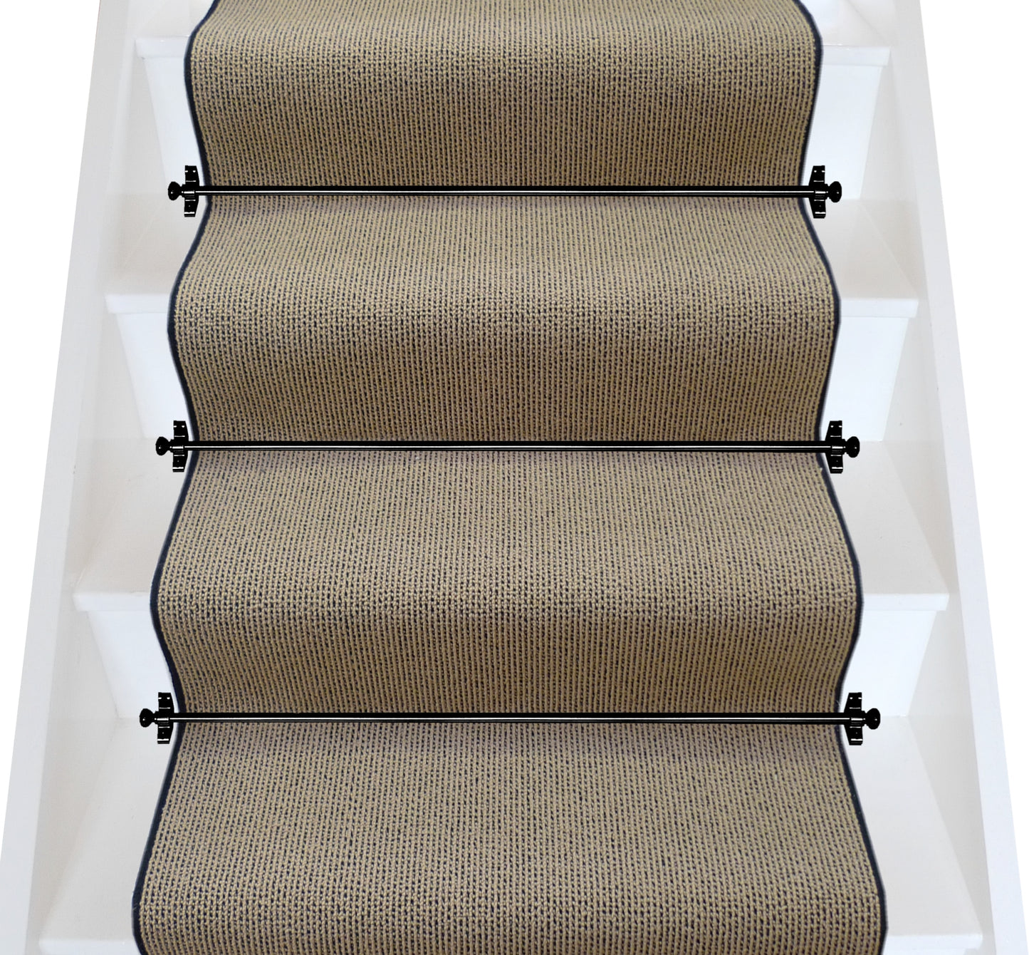 Axminster Carpets Simply Natural Ribgrass Stipple Straw Black Stair Runner (Per Linear Metre)