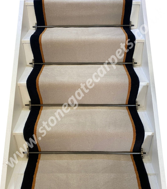 Ulster Carpets Ulster Velvet Putty, Majestic Canyon & Midnight Stair Runner (Per Linear Metre)