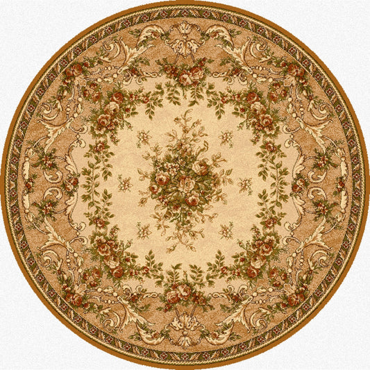 Agnella Rugs Isfahan DAFNE Sahara Circle - 100% New Zealand Wool - Free Delivery