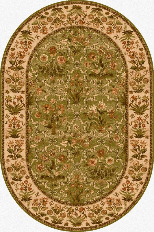 Agnella Rugs Isfahan OLANDIA Olive Oval - 100% New Zealand Wool - Free Delivery