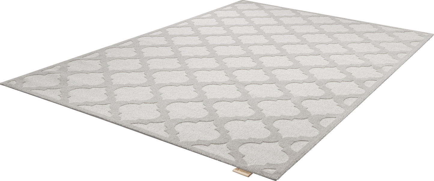 Agnella Rugs Noble PHACTRA Light Grey - 100% Undyed British Wool - Free Delivery