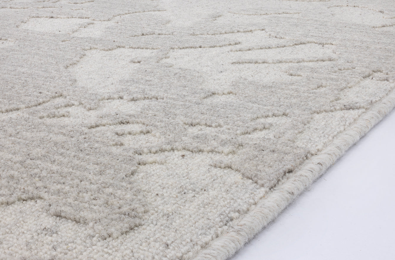 Agnella Rugs Noble RIVA Light Grey - 100% Undyed British Wool - Free Delivery