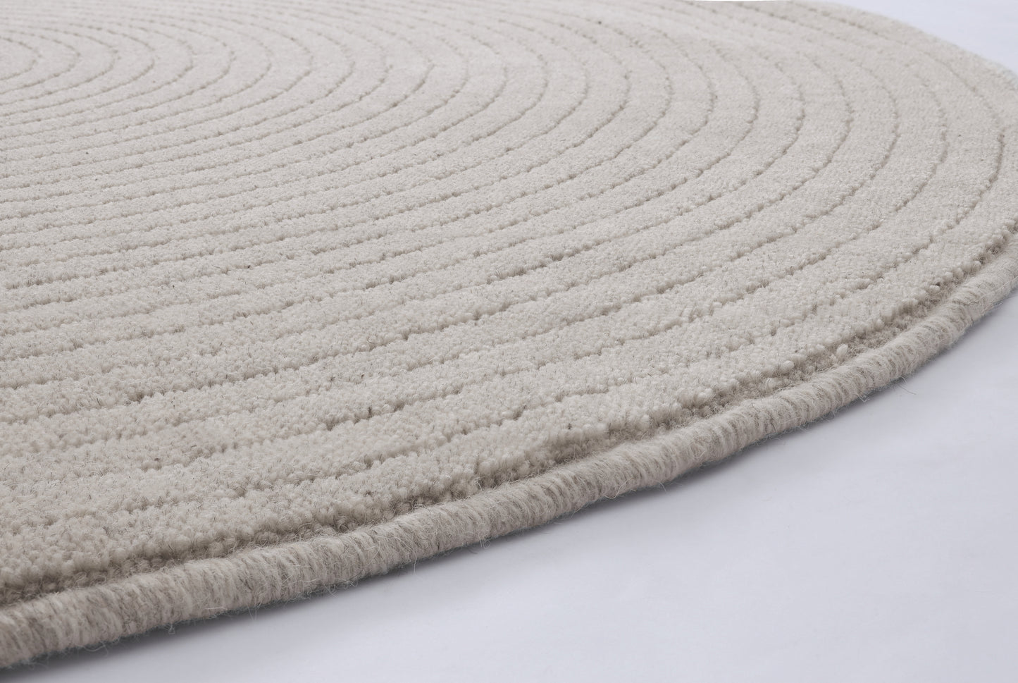 Agnella Rugs Noble RUTI Light Grey Circle - 100% Undyed British Wool - Free Delivery