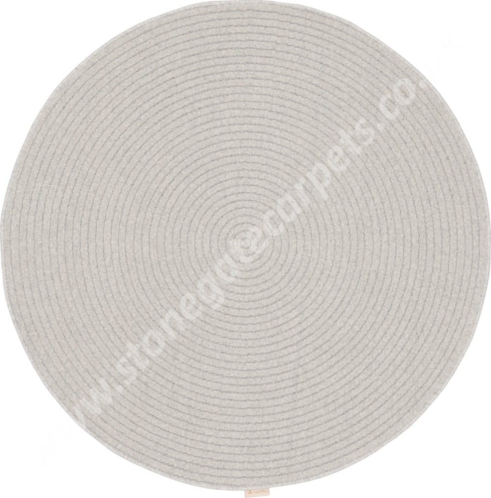 Agnella Rugs Noble Ruti Light Grey Circle - 100% Undyed British Wool Free Delivery Rug