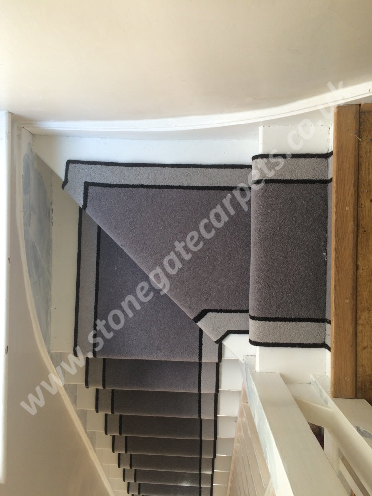 Brintons Carpets Bell Twist Flint Ebony Pumice Stair Runner (Per M)